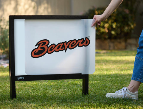 Oregon State Beavers Script White Yardsy Sign - Interchangeable