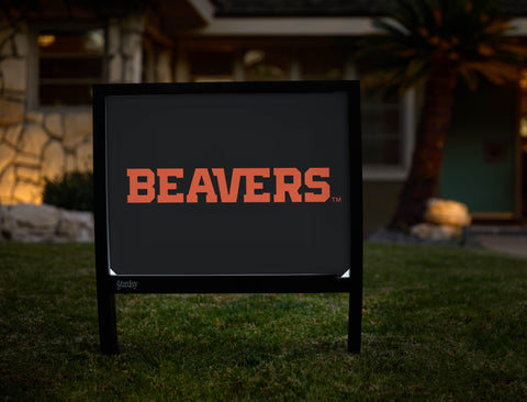 Oregon State Beavers Wordmark Black Yardsy Sign - Hero