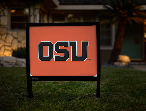 Oregon State OSU Wordmark Orange Yardsy Sign - Hero