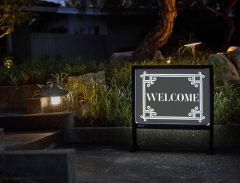 Ornate Border Welcome Yardsy Sign - Flat Feet