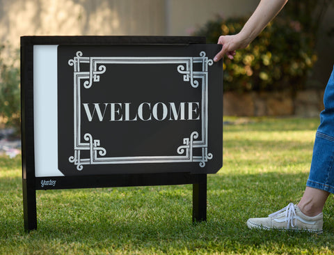 Ornate Border Welcome Yardsy Sign - Interchangeable