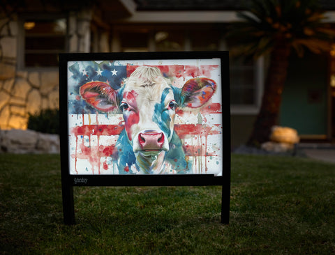 Patriotic Cow Americana Yardsy Sign - Hero