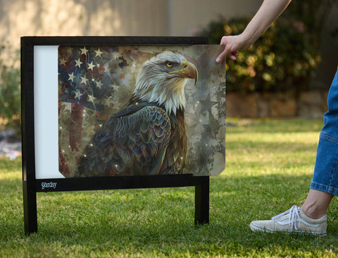 Patriotic Eagle Proud American Yardsy Sign - Interchangeable