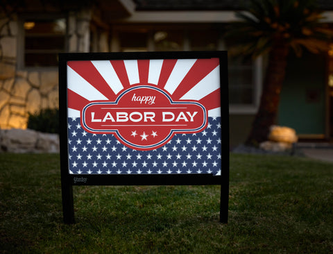 Patriotic Happy Labor Day Yardsy Sign - Hero