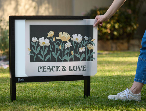 Peace & Love Yardsy Sign - Interchangeable