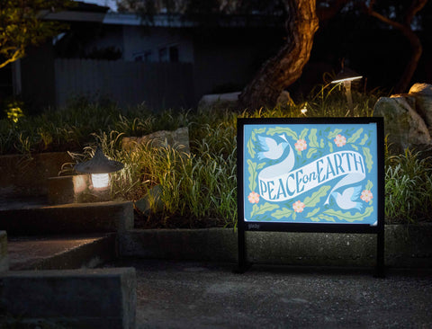 Peace On Earth Yardsy Sign - Flat Feet