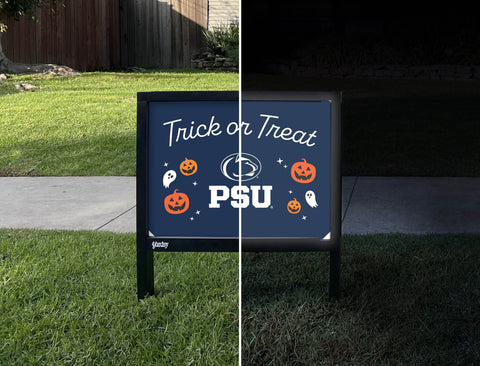Penn State Halloween Trick Or Treat Yardsy Sign - Day Night