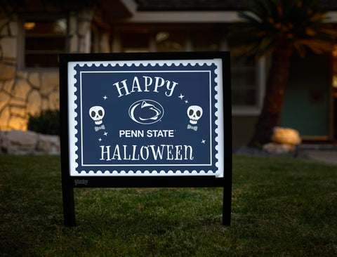 Penn State Happy Halloween Skulls Yardsy Sign - Hero