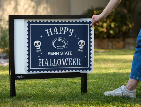 Penn State Happy Halloween Skulls Yardsy Sign - Interchangeable