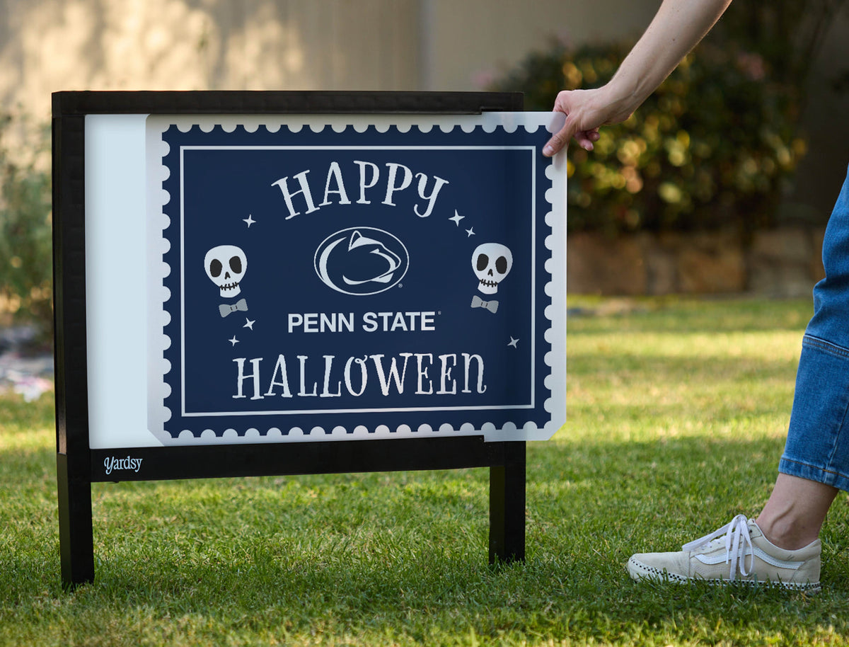 Penn State Happy Halloween Skulls Yardsy Sign