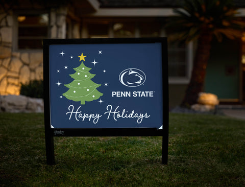 Penn State Happy Holidays Yardsy Sign - Hero