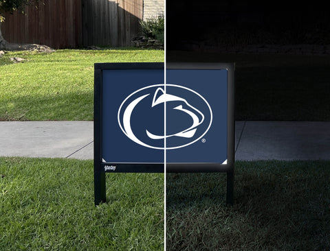 Penn State Lion Mark Navy Yardsy Sign - Day Night