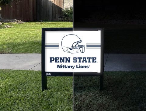 Penn State Nittany Lions Helmet White Yardsy Sign - Day Night