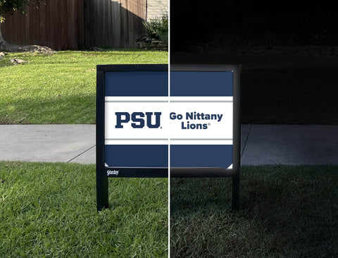 Penn State PSU Go Nittany Lions Navy Yardsy Sign - Day Night