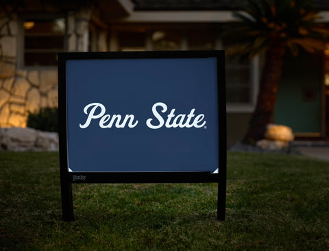 Penn State Script Mark Navy Yardsy Sign - Hero