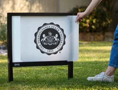Penn State University Seal White Yardsy Sign - Interchangeable