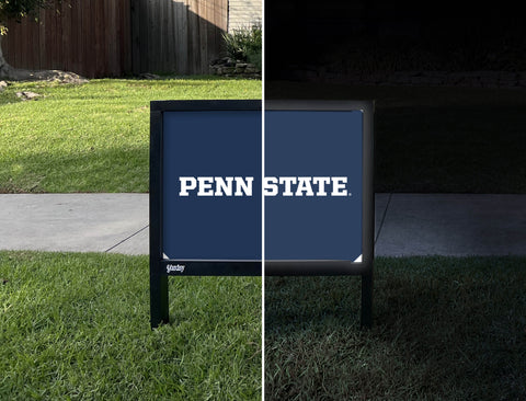 Penn State Wordmark Navy Yardsy Sign - Day Night
