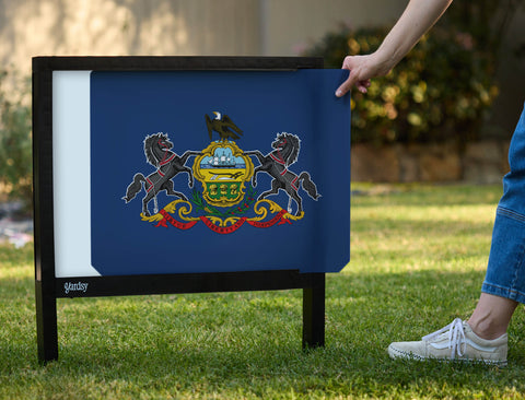 Pennsylvania State Flag Yardsy Sign - Interchangeable