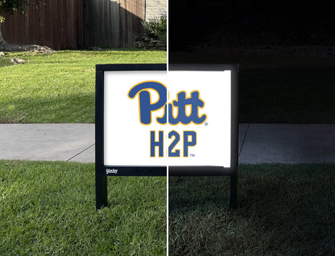 Pittsburgh Pitt H2P White Yardsy Sign - Day Night