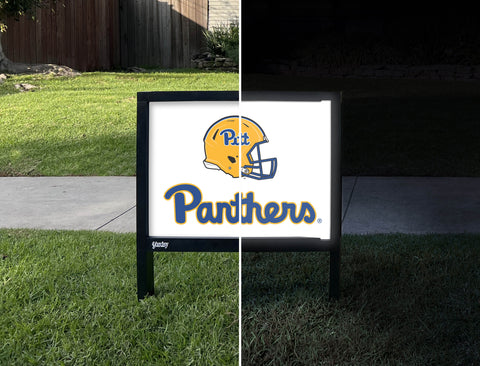 Pittsburgh Helmet Panthers White Yardsy Sign - Day Night