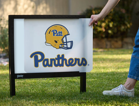 Pittsburgh Helmet Panthers White Yardsy Sign - Interchangeable