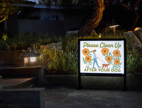 Please Clean Up After Your Dog Yardsy Sign - Flat Feet