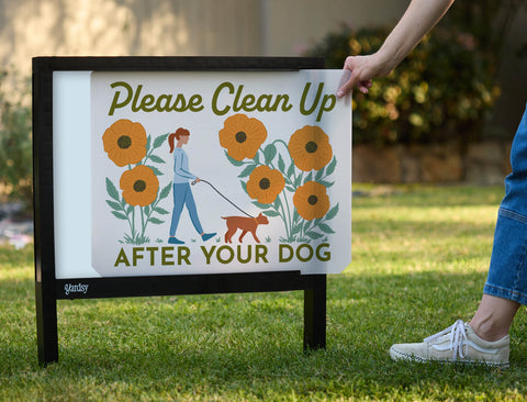 Please Clean Up After Your Dog Yardsy Sign - Interchangeable