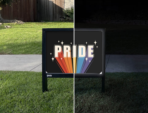 Pride Yardsy Sign - Day Night