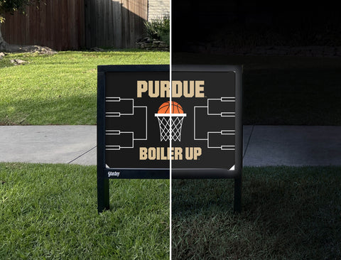 Purdue Basketball Yardsy Sign - Day Night