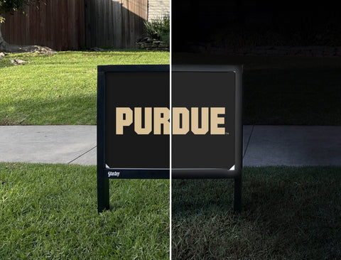 Purdue Black Yardsy Sign - Day Night