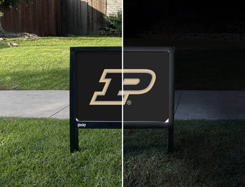 Purdue P Black Yardsy Sign - Day Night