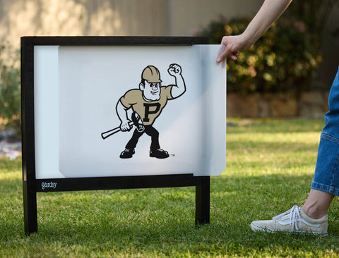 Purdue Pete White Yardsy Sign - Interchangeable