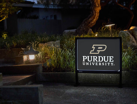 Purdue University Signature Mark Black Yardsy Sign - Flat Feet