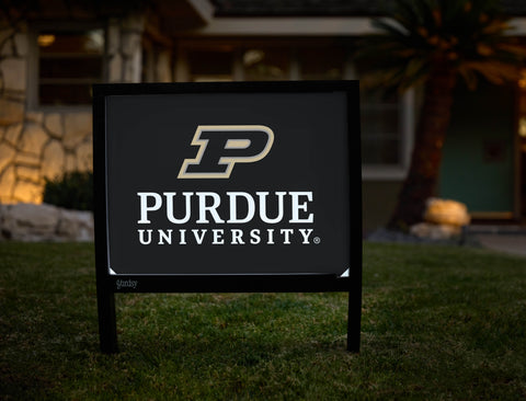 Purdue University Signature Mark Black Yardsy Sign - Hero