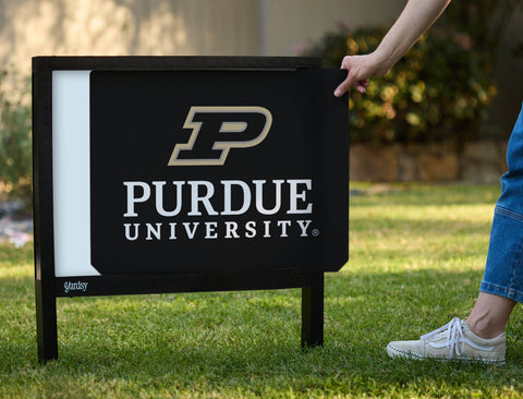 Purdue University Signature Mark Black Yardsy Sign - Interchangeable