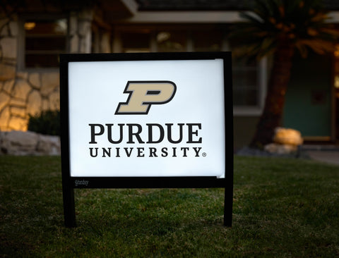 Purdue University Signature Mark White Yardsy Sign - Hero