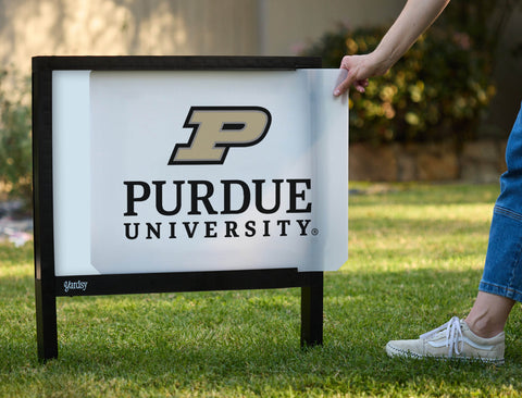 Purdue University Signature Mark White Yardsy Sign - Interchangeable