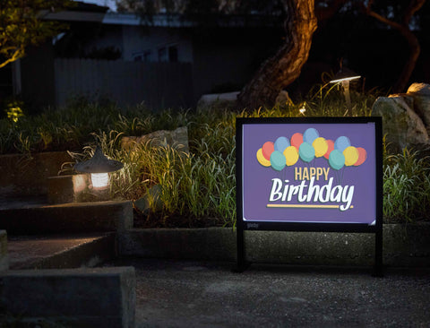 Purple and Gold Birthday Yardsy Sign - Flat Feet