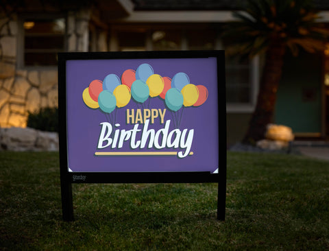 Purple and Gold Birthday Yardsy Sign - Hero