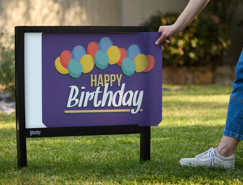 Purple and Gold Birthday Yardsy Sign - Interchangeable