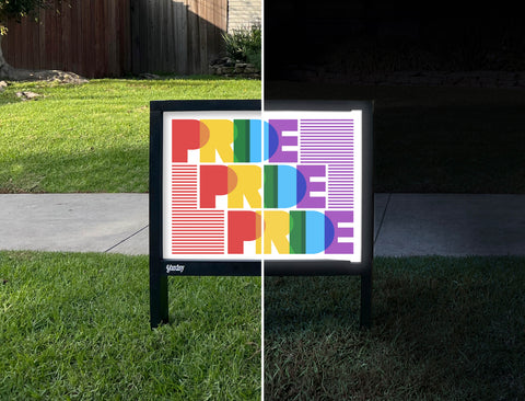 Repeated Pride Yardsy Sign - Day Night