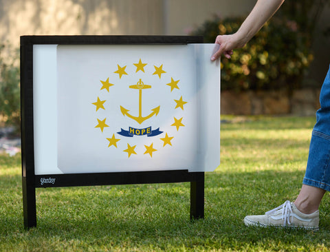Rhode Island State Flag Yardsy Sign - Interchangeable