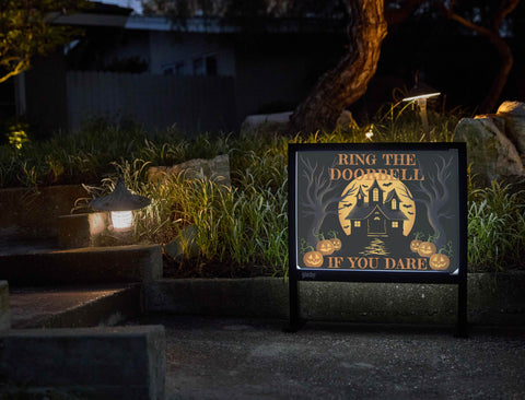 Ring The Doorbell, If You Dare Halloween Yardsy Sign - Flat Feet