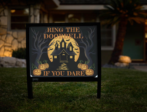 Ring The Doorbell, If You Dare Halloween Yardsy Sign - Hero