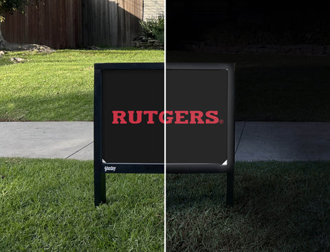 Rutgers Athletic Wordmark Black Yardsy Sign - Day Night