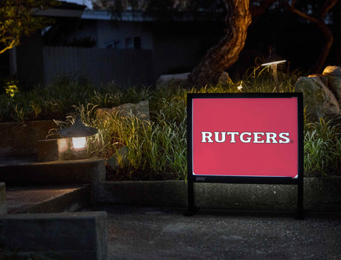 Rutgers Athletic Wordmark Red Yardsy Sign - Flat Feet