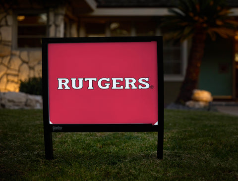 Rutgers Athletic Wordmark Red Yardsy Sign - Hero