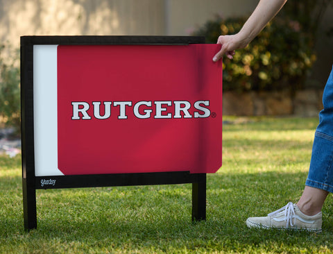 Rutgers Athletic Wordmark Red Yardsy Sign - Interchangeable