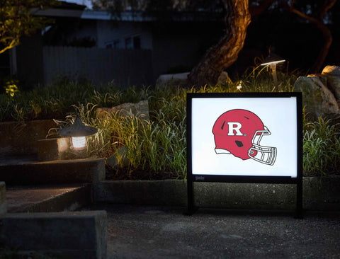 Rutgers Helmet Mark White Yardsy Sign - Flat Feet