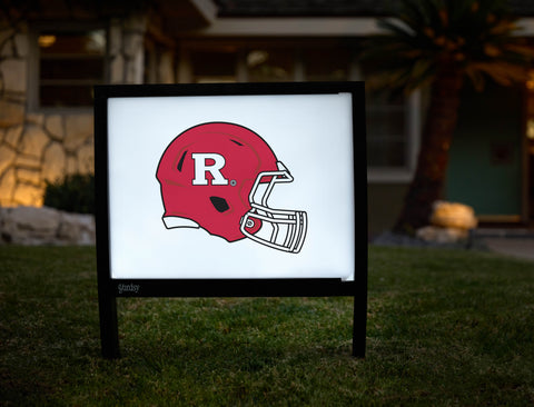 Rutgers Helmet Mark White Yardsy Sign - Hero